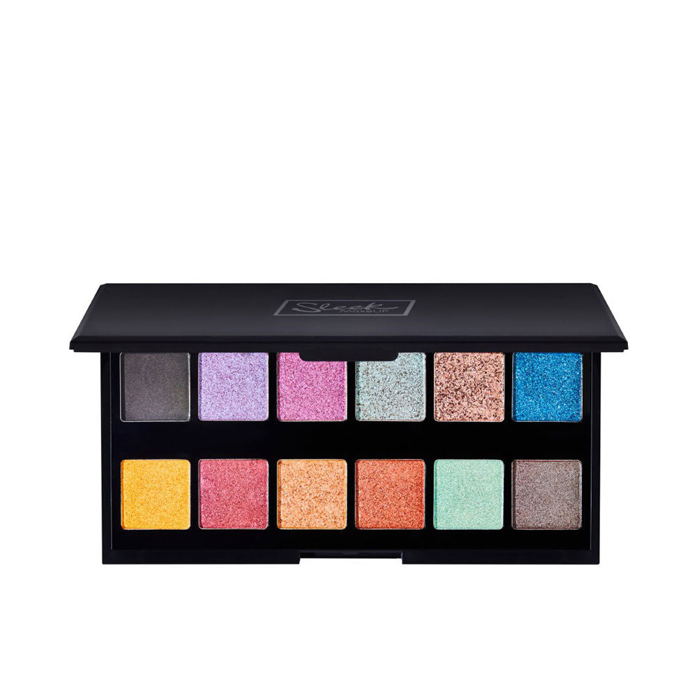 Compact eyeshadow palette with 12 matte and shimmer shades, royal flush colourway